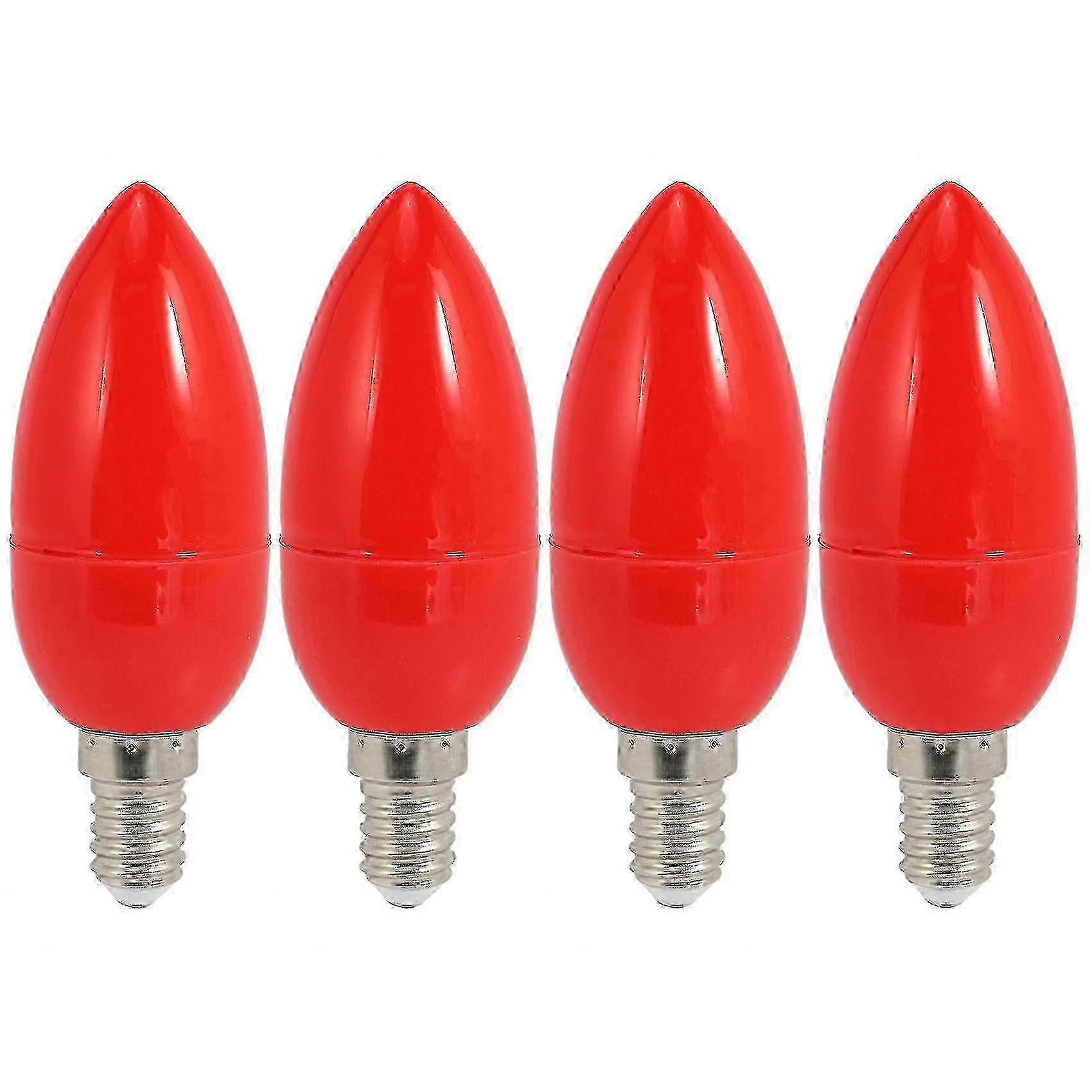 4x赤色LEDキャンドル電球E14、ホームフェスティバルのお祝いの装飾のための省エネ装飾ライト