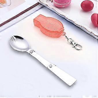 Utensilios plegables de acero inoxidable para viajes y camping Winysin Outdoor: cuchara y tenedor de bolsillo.