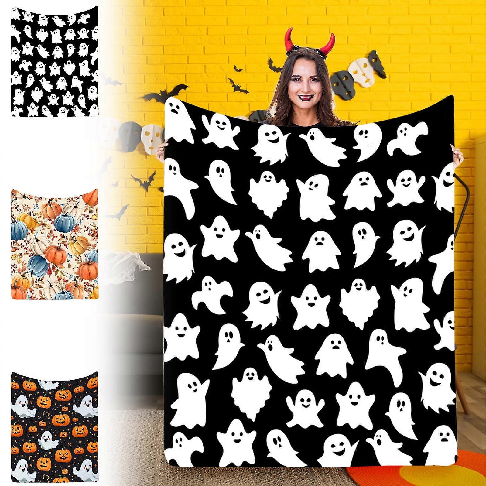 Donemore New Flannel Throw Blanket Halloween Blanket for Bed and Couch Soft Fluffy Fleece Blanket