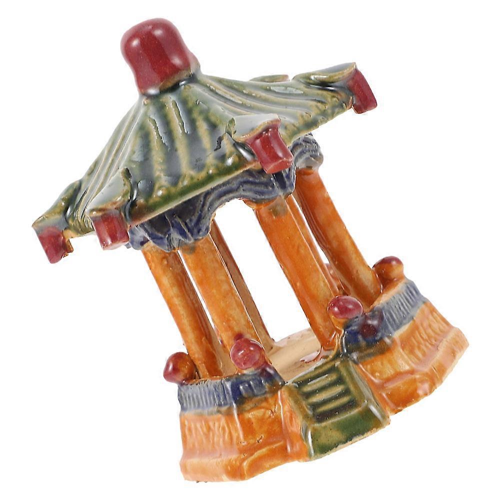 Ceramic Miniature Pavilion Fish Hideaway Shelter for Fish Tank