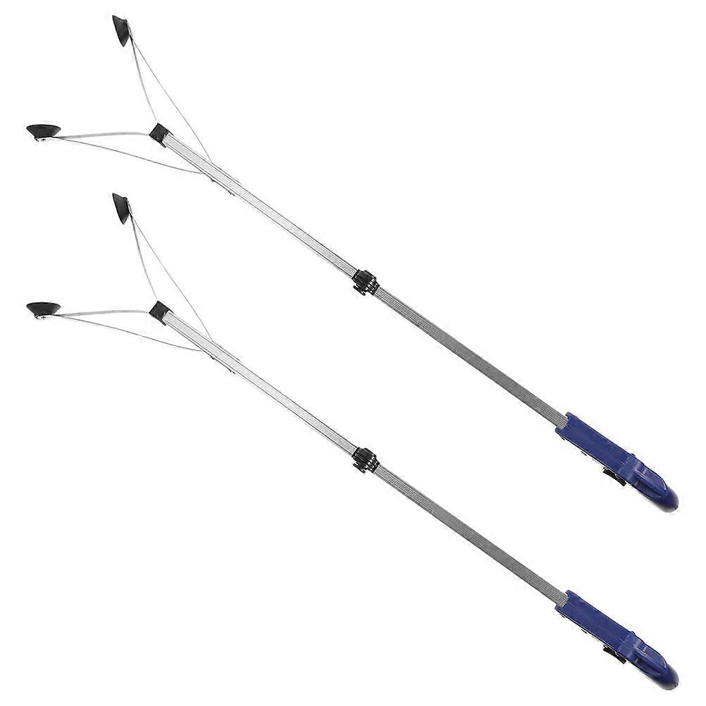 Folding Garbage Clip 2Pcs Durable Trash Picking Clips Long Handle Perfect For Outdoor Lawn Cleanup And Household Cleaning