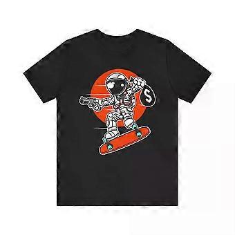 Astronaut Skateboarding T-shirt Unisex Bomuld