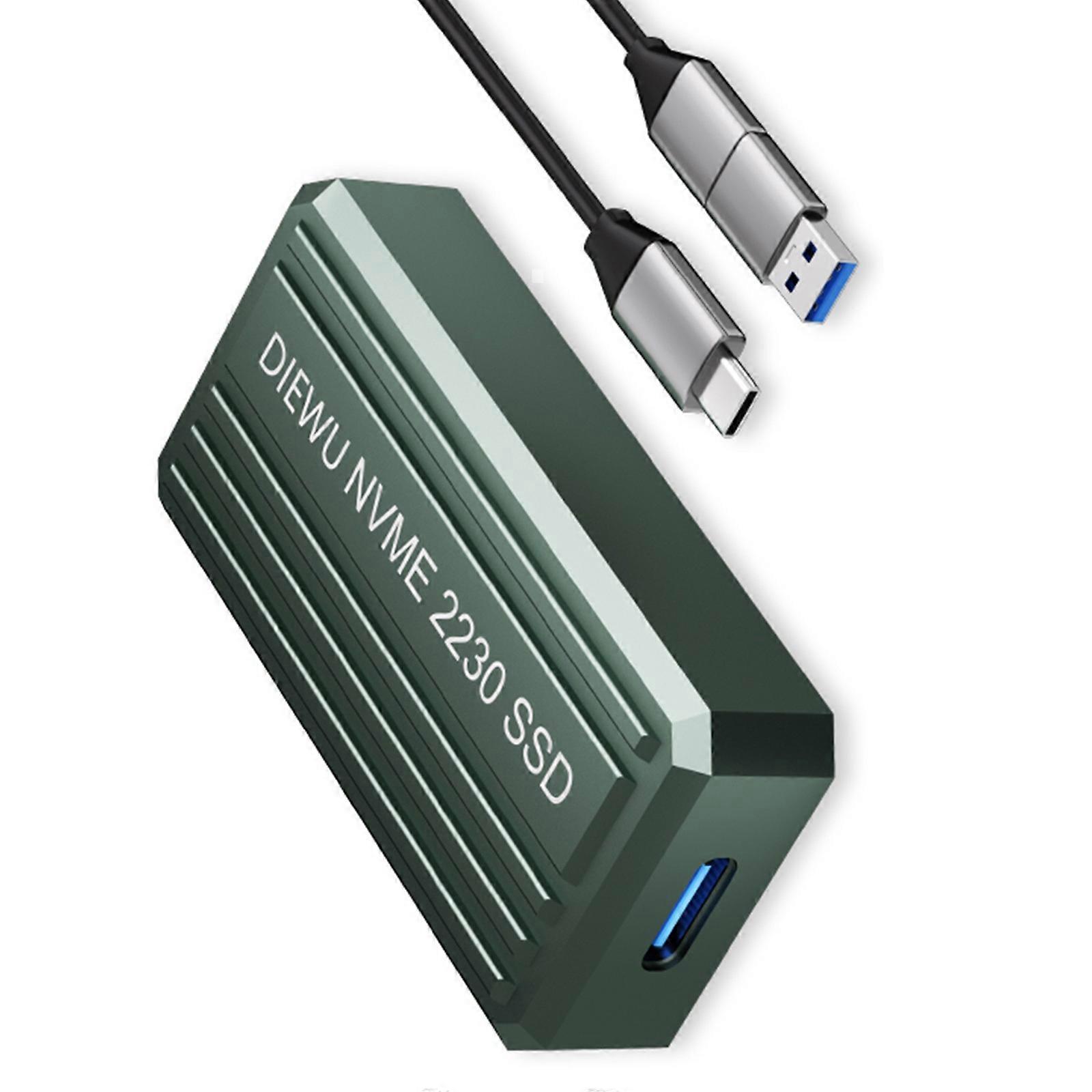 Portable 2230 M.2 Disk Enclosure NVMe Protocol USB3 1 Port Aluminum Shell Enhances Heat Dissipation Secure Installation Multicolor