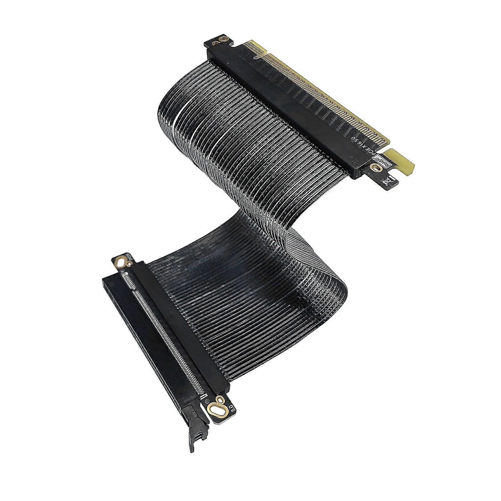 PCIe 5.0 X16 Extension Cable 180 Degree Parallel Orientation Optimized Airflows Low Profiled Design Multicolor