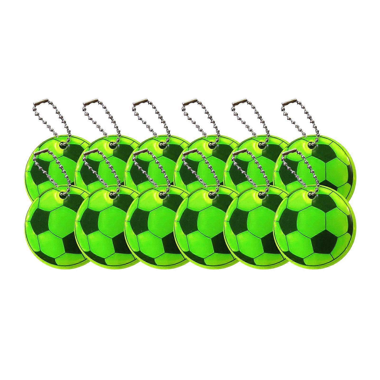 Pack of 12 Soccer Themed Keychain Glowing Bag Pendant Portable Soccer Key Ornament Acrylic Texture Suitable for Easy Use Multicolor