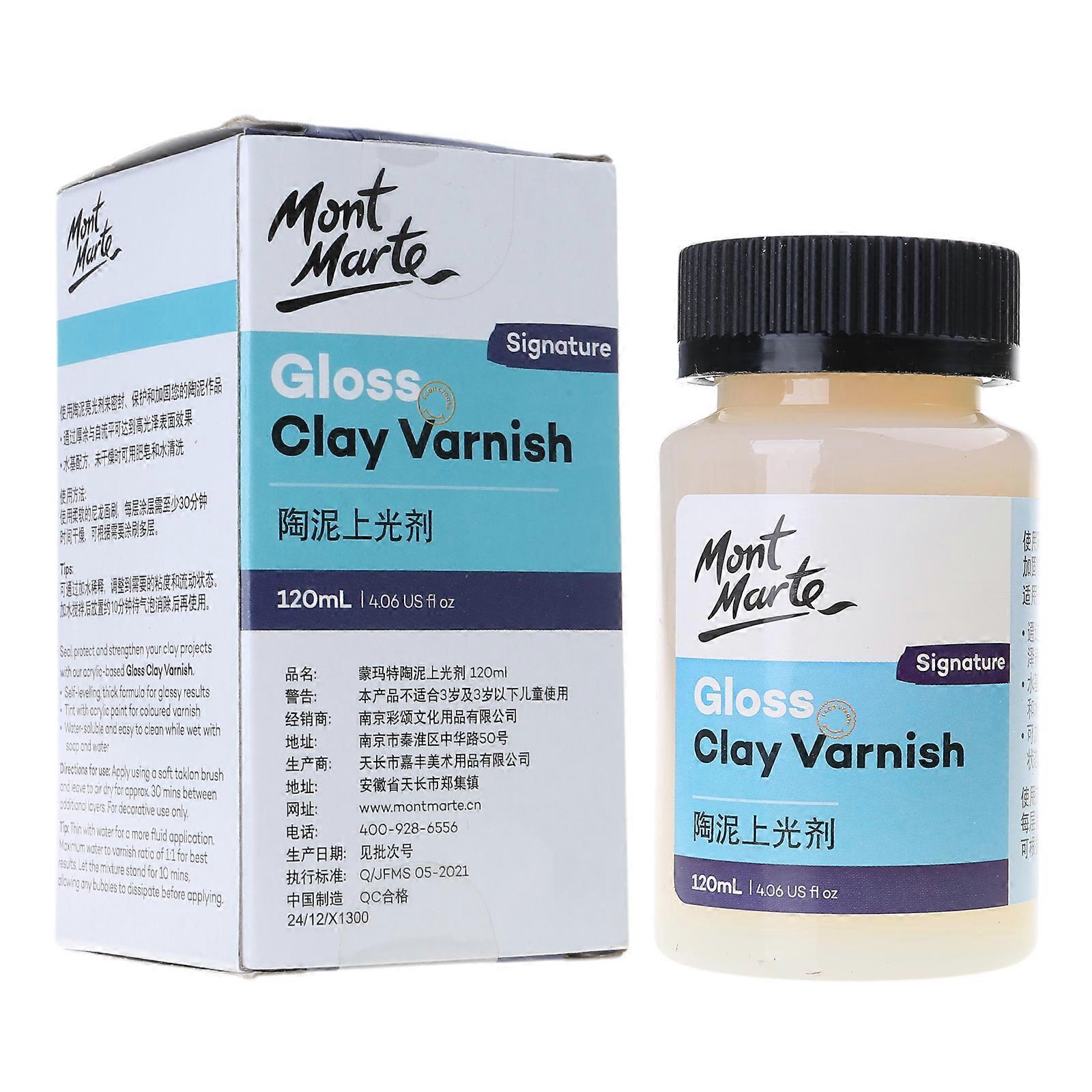 Quick Drying Ceramic Glaze for Air Drying Clay Pottery, 120ml/4.06oz Gloss Clay Varnish for High Gloss Finish Multicolor