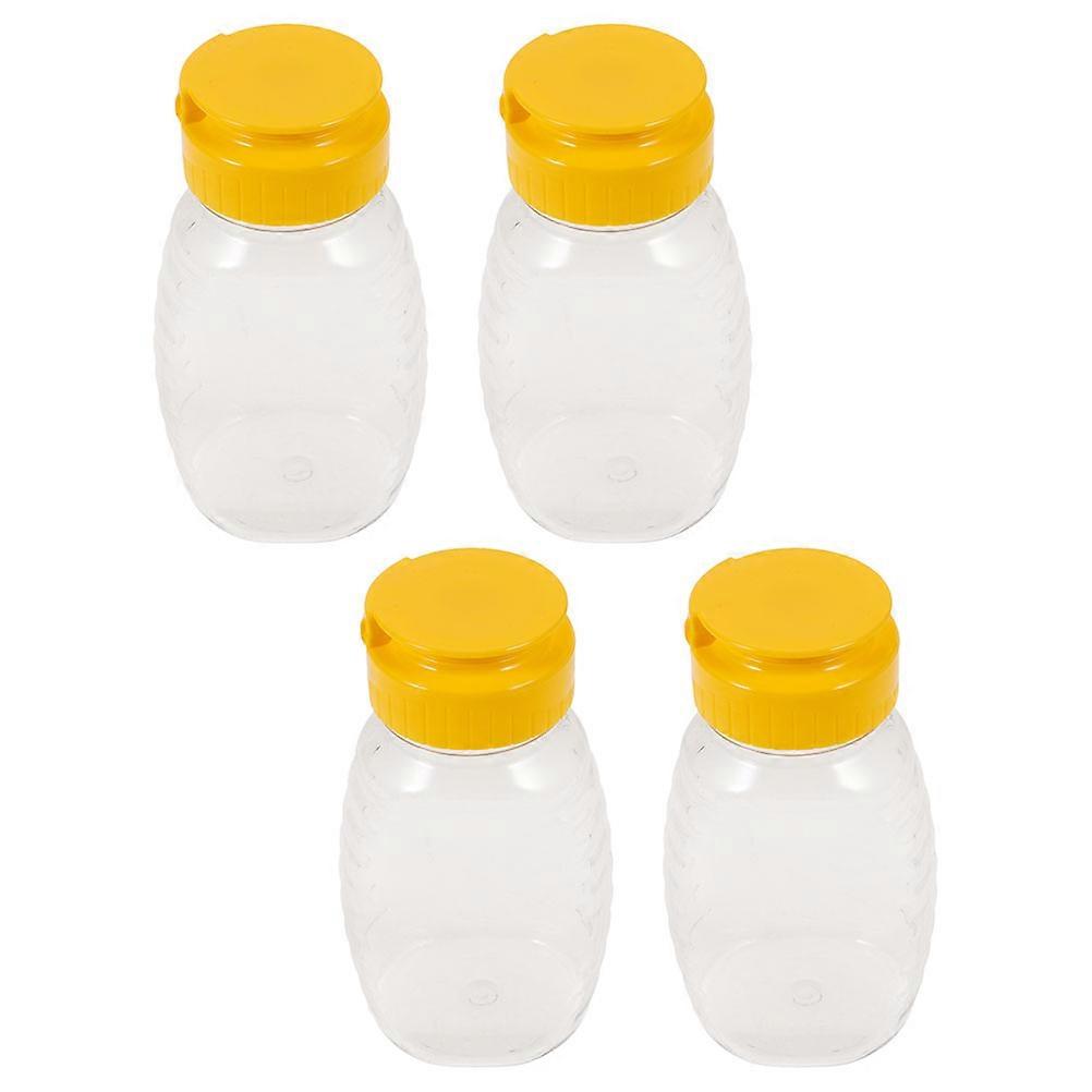 Bee Honey Jar Empty Honey Jars Squeeze Dispenser For Everyday Use 10.10X5.50X4.00CM Refillable 4Pcs