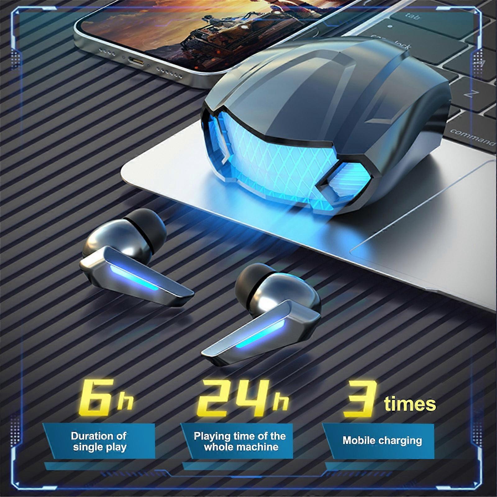 EQWLJWE LED Display Wireless Bluetooth 5.2 Earbuds, Bass Sound, Noise Canceling, Sports Car Design, compatible with iOS Android