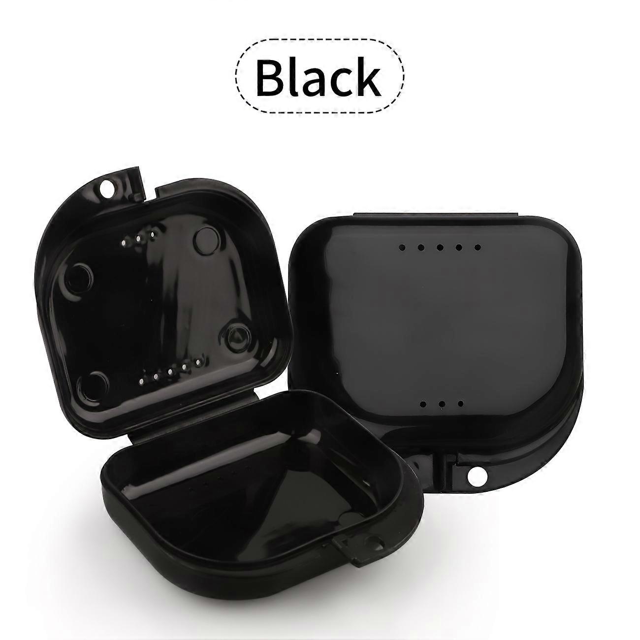 False Teeth Protective Storage Box Plastic Mouth Guard Braces Container with Air Vents �C Multiple Colors Available