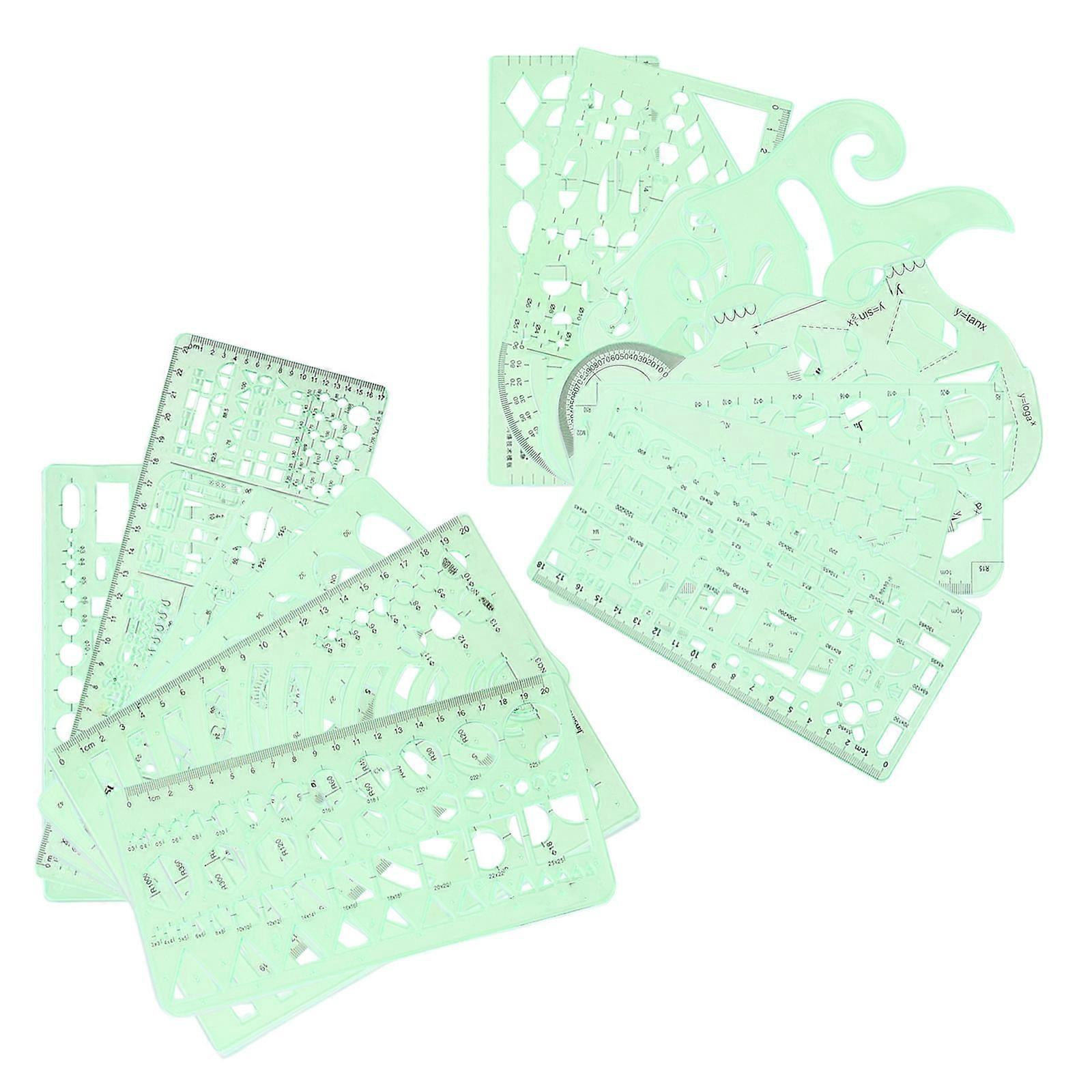 Architectural Templates 15Pcs Geometric Design Rulers for Drawing Tasks