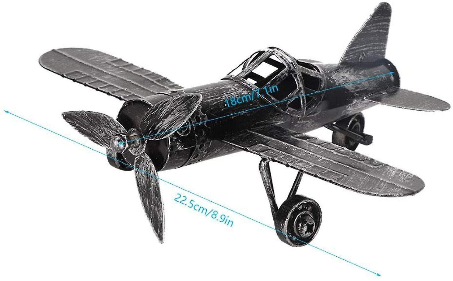 Modèle D'avion Rétro Modèle En Métal Durable D'artisanat Biplan Rouge Vintage Pour Décoration De Café Et De Deco Statuette - Maison