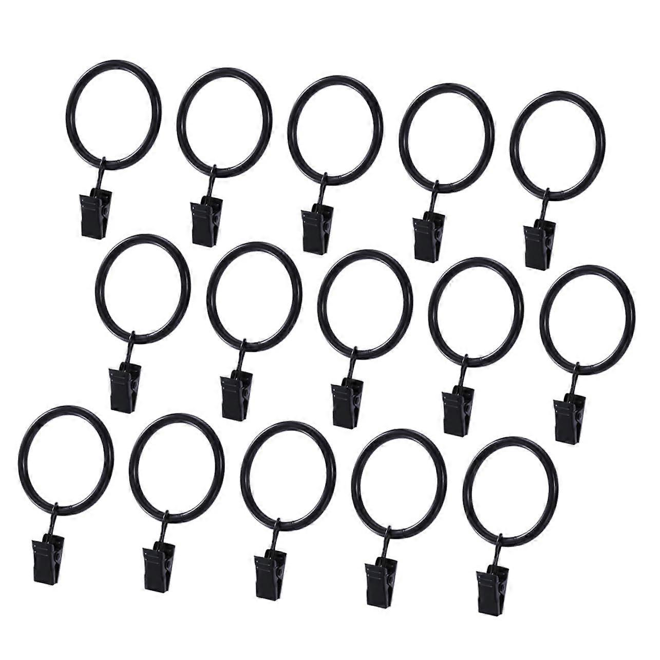 40pcs Curtain Rings with Clips Durable Iron Drapery Hooks for Easy Curtain Installation