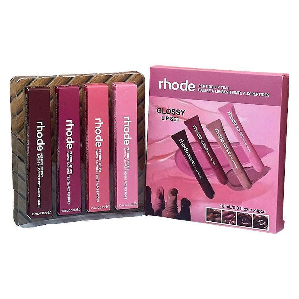 4-in-1 Nourishing Lip Gloss Set with Vitamin E and Plant Extracts for Daily Moisture and Natural Shine