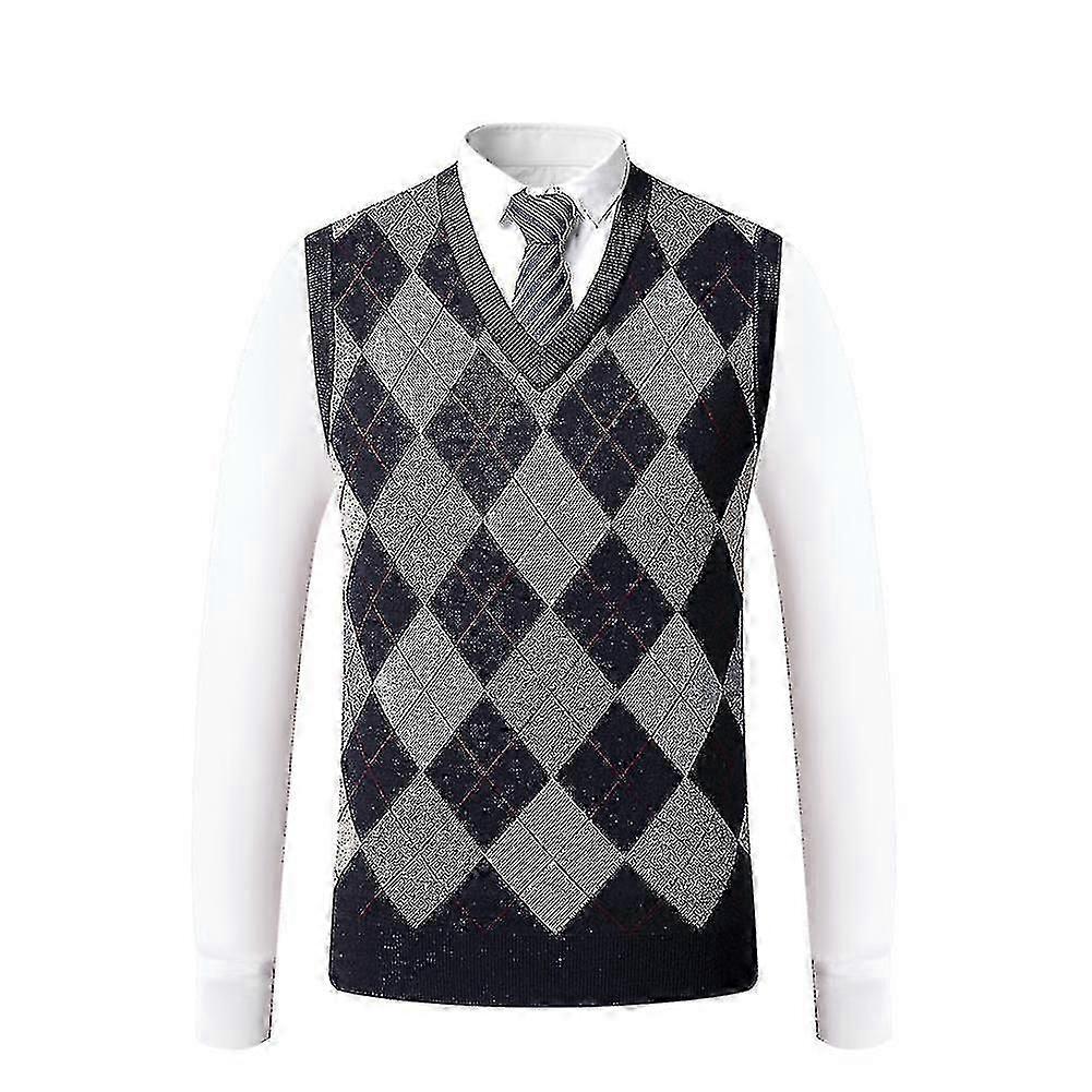 Yynuda Cashmere Pullover Wool Blend Ärmlös Stickad V-ringad tröja