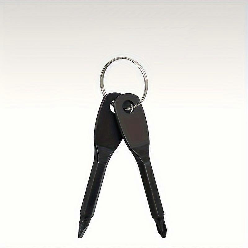 Portable EDC Multifunctional Screwdriver Set with Keyring - Metal Mini Flathead and Phillips Head Screwdrivers for Outdoor Use w