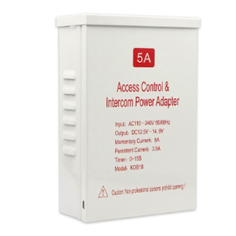 Rainproof Access Control Power Supply Transformer DC 12V-15V 5A Door System Time Delay Adapter for Face Recognition Lock