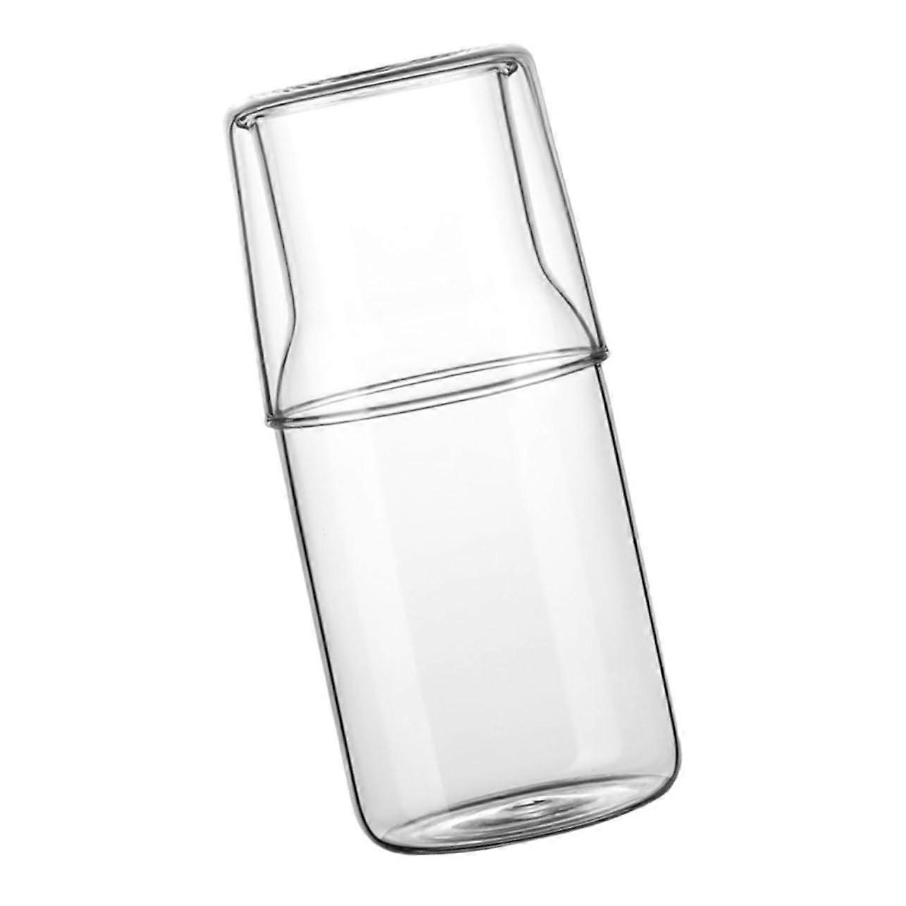 Glass Water Carafe Set with Cup, Elegant Transparent Design for Bedside, Home, Office and Parties