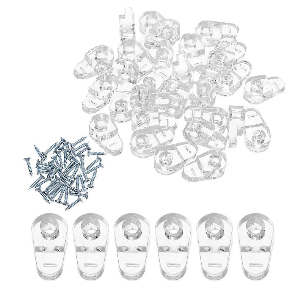 Transparent Glass Clips for Cabinets Providing Secure Support 40Set