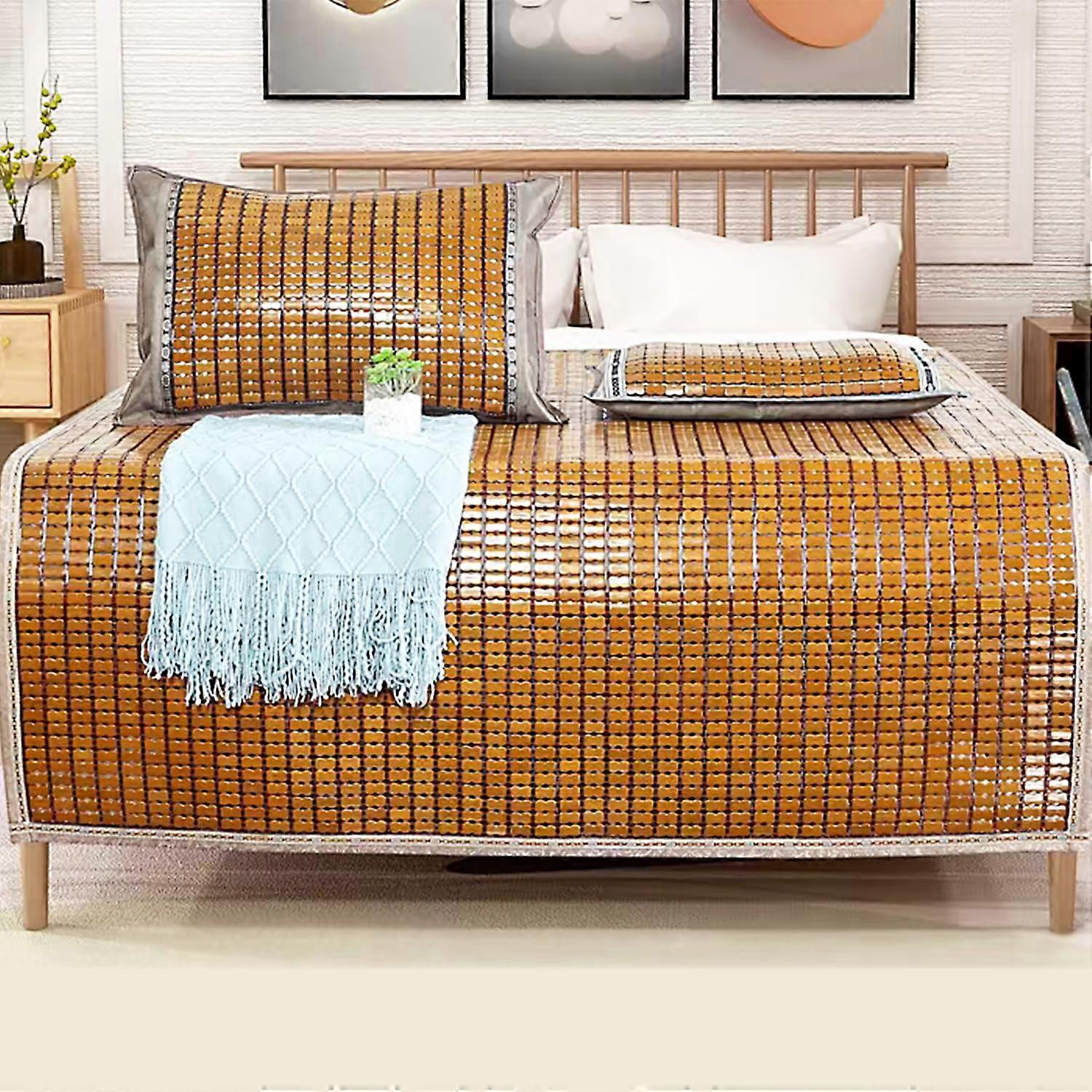 Bamboo Cooling Mattress Pad with Foldable Design and Reinforced Edges for Summer Sleeping 120x190cm