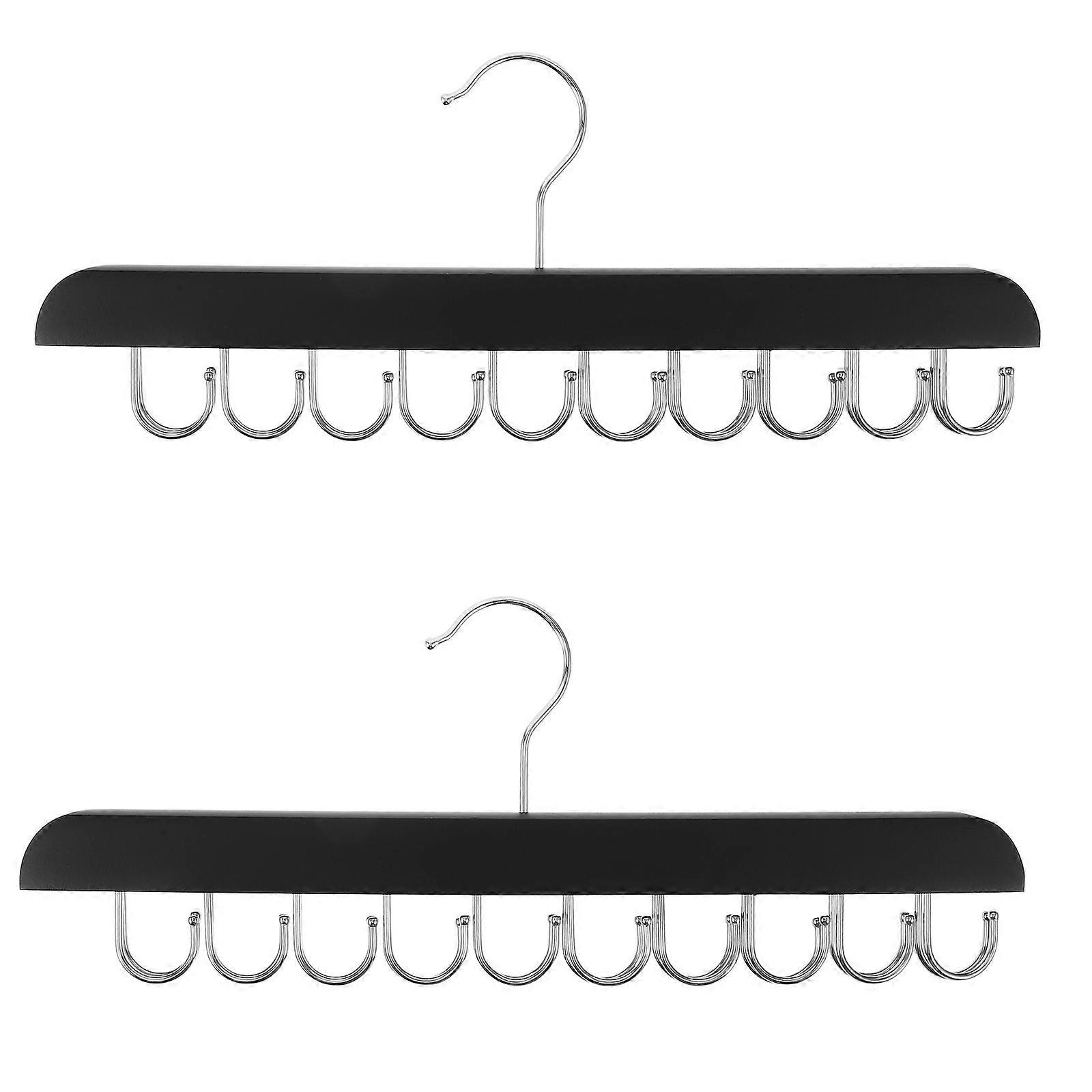 Foldable Wood Bra Organizer for Closet with Hooks 2Pcs Space Saving