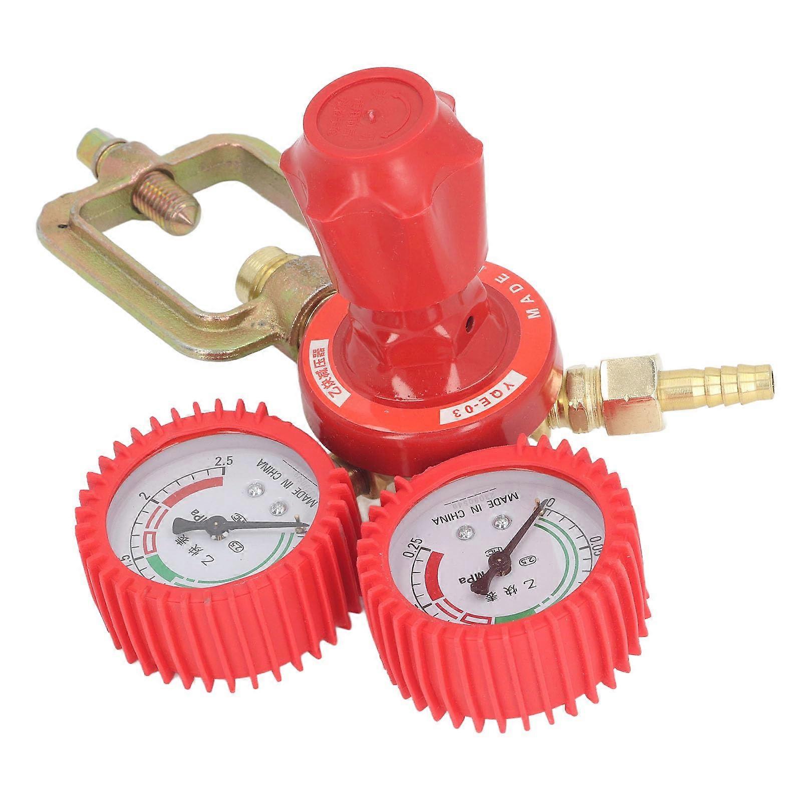 Acetylene Pressure Regulator Shockproof Dual Display Gauge 8mm Inlet Durable Brass Build
