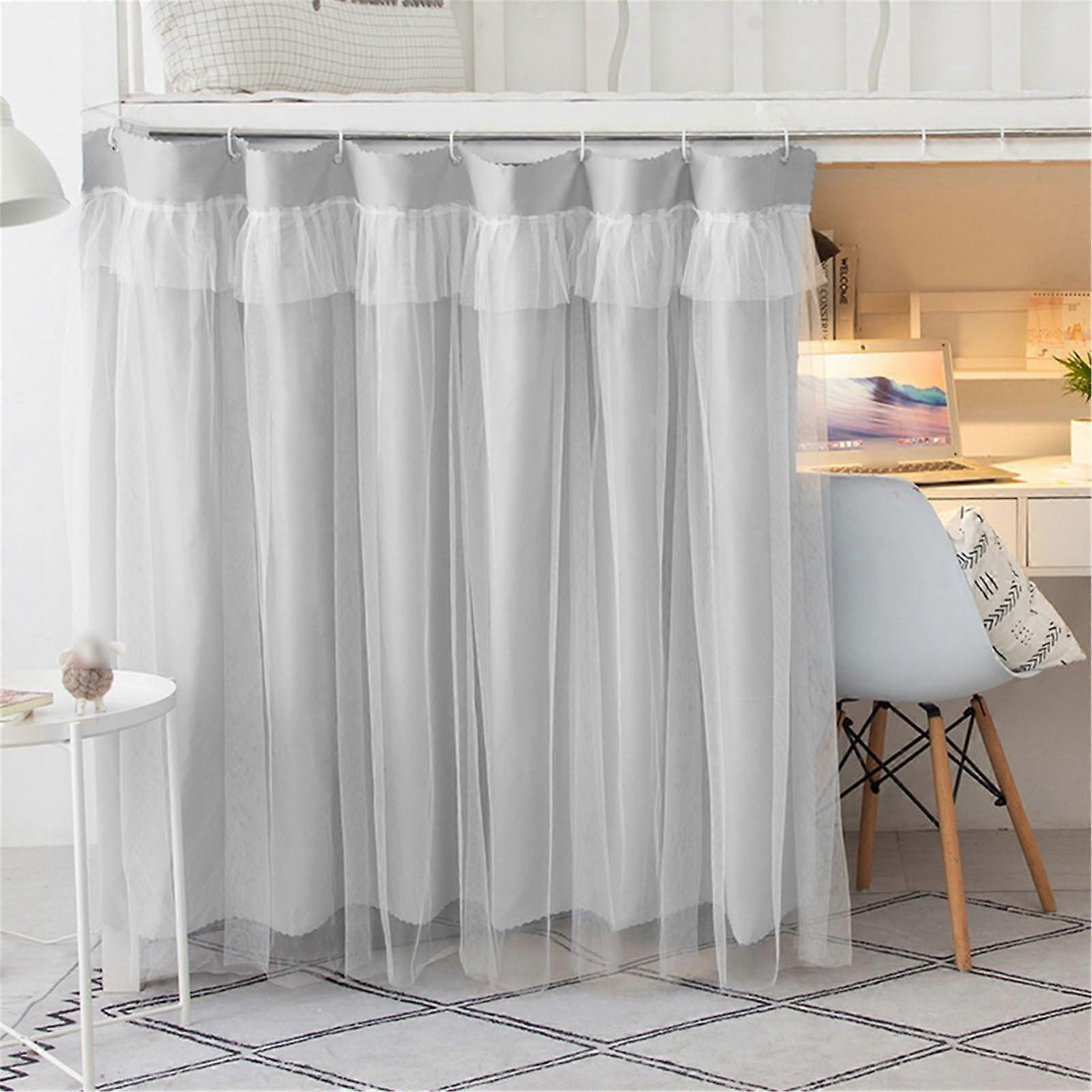 Bunk Bed Curtains with  Cover Blackout Privacy for Dorm Light Blocking Grey Set