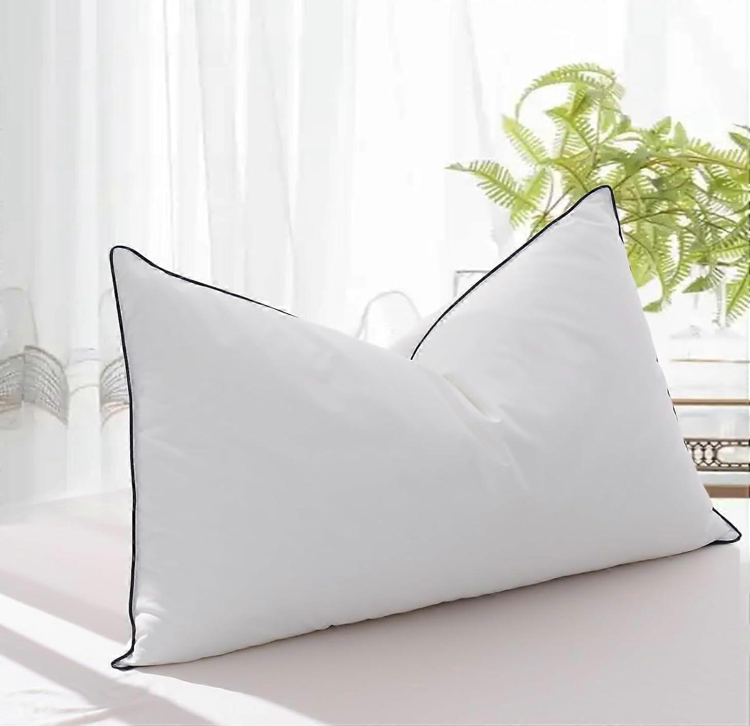 Standard Size Goose Feather Down Pillow 20x26 with Balanced Neck Support and Breathable Cotton