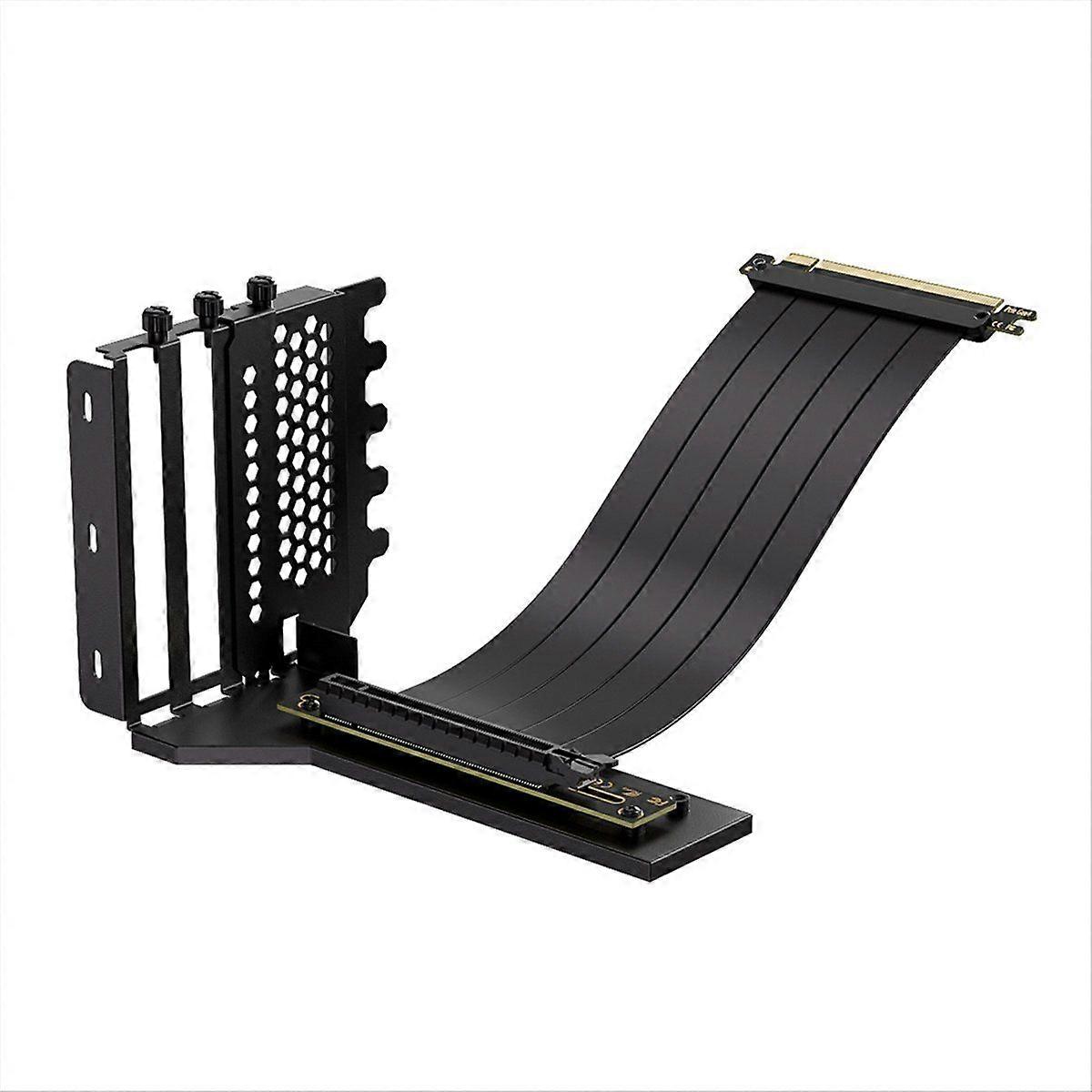 L-Z3 GPU Vertical Mounting Bracket Kit, PCIe 4.0 X16 Riser Cable 200mm, Graphics Card Steering Mounting Bracket Black