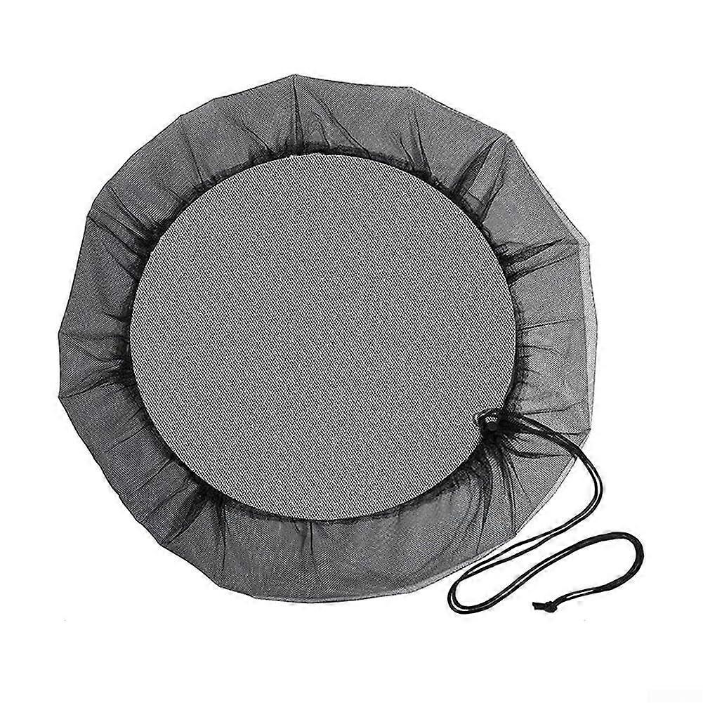 Rain Barrel Mesh Cover with Drawstring 95cm Durable Polyester Leaf Guard for Outdoor Water Tank