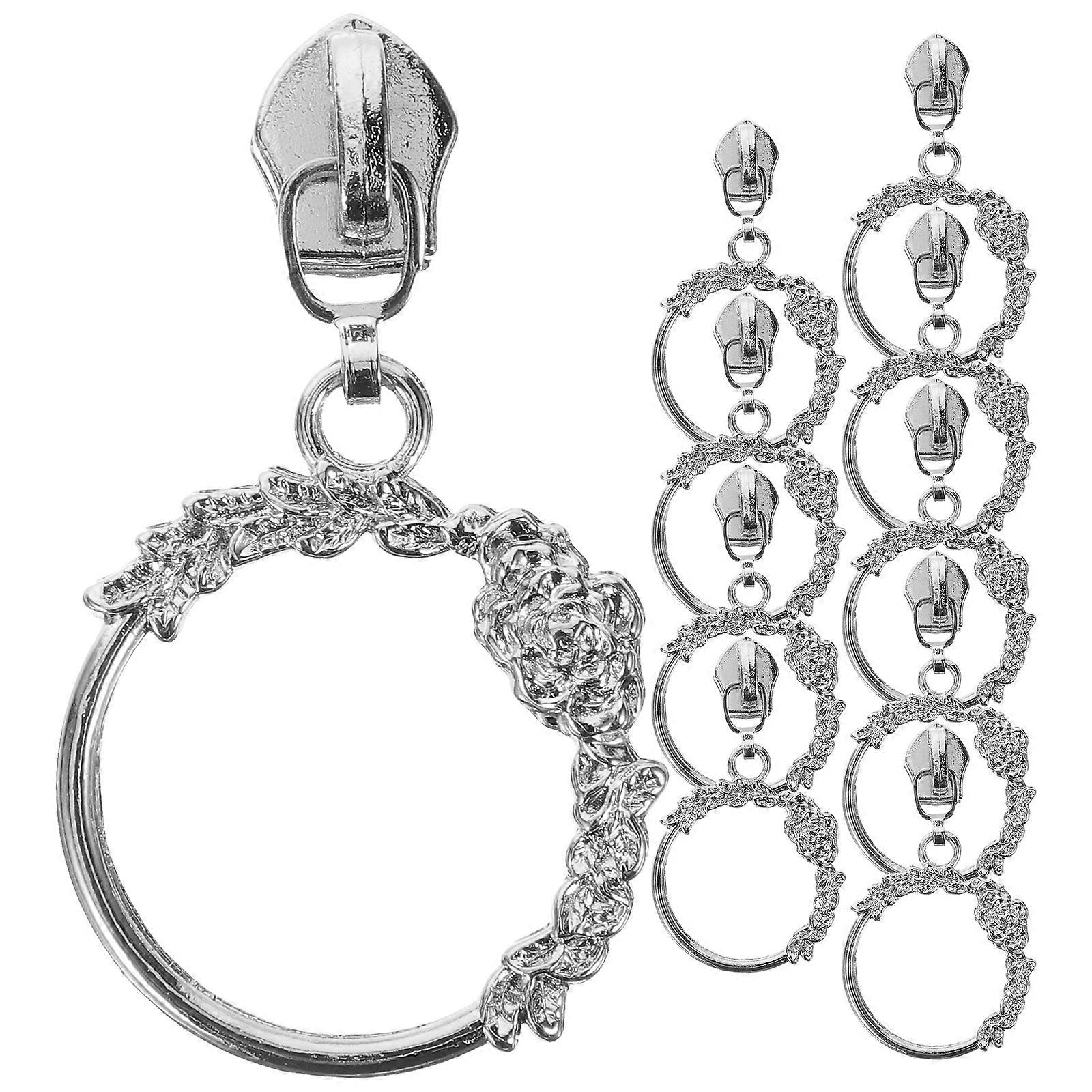 10pcs Zinc Alloy MultiPurpose Zipper Pulls for Bags Easy Installation Silver Zipper Slider Replacements