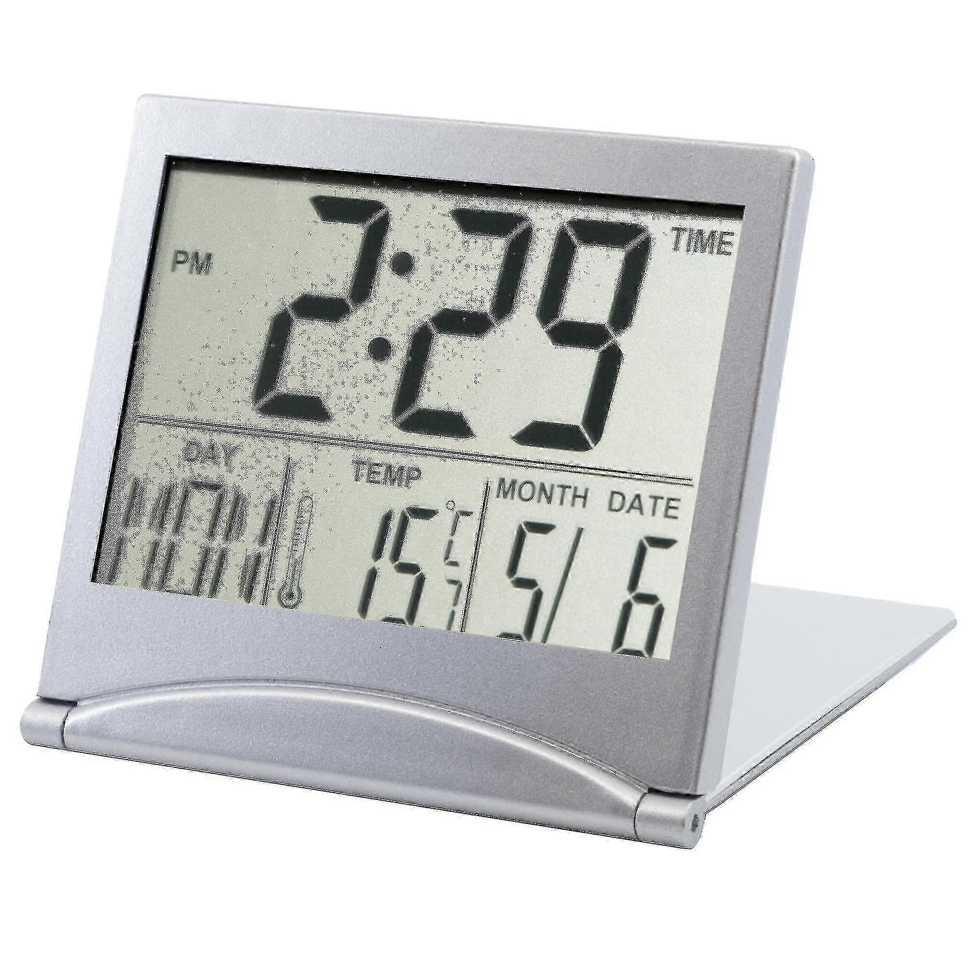 2025 Temperature Display Desk Clock, 1 Piece, White