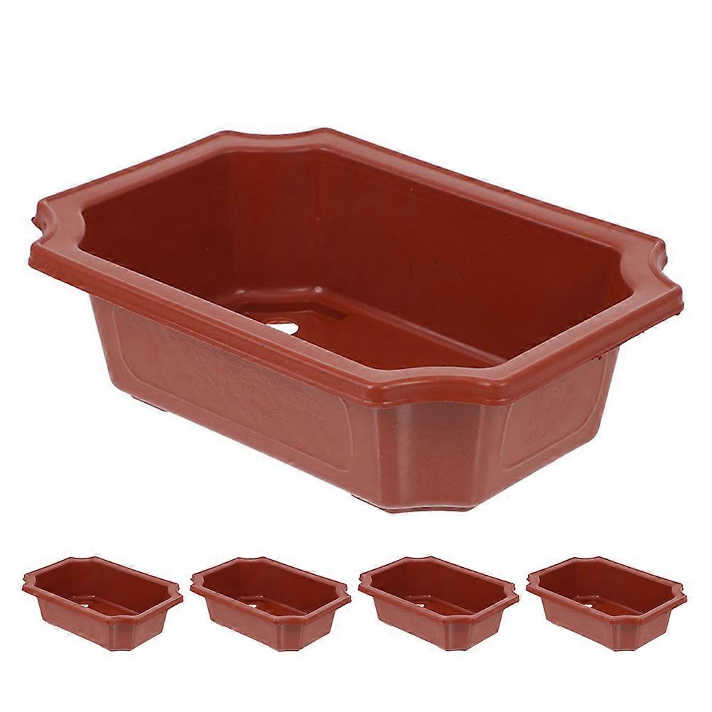 Rectangular Flower Pots Planter for Gardening 15Pcs Plastic Dark Red