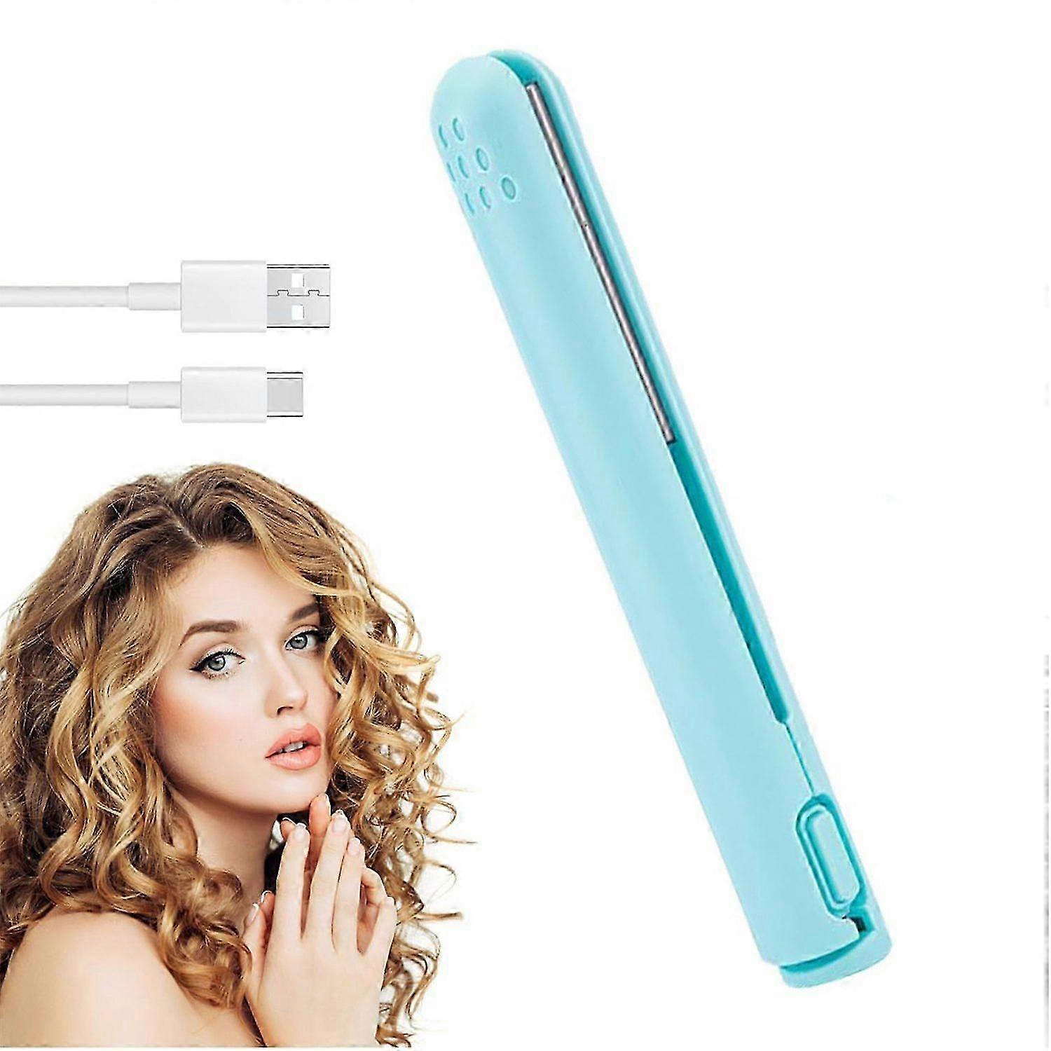 Portable mini curling iron 2-in-1 15 mm 3D floating panel USB charging compact design