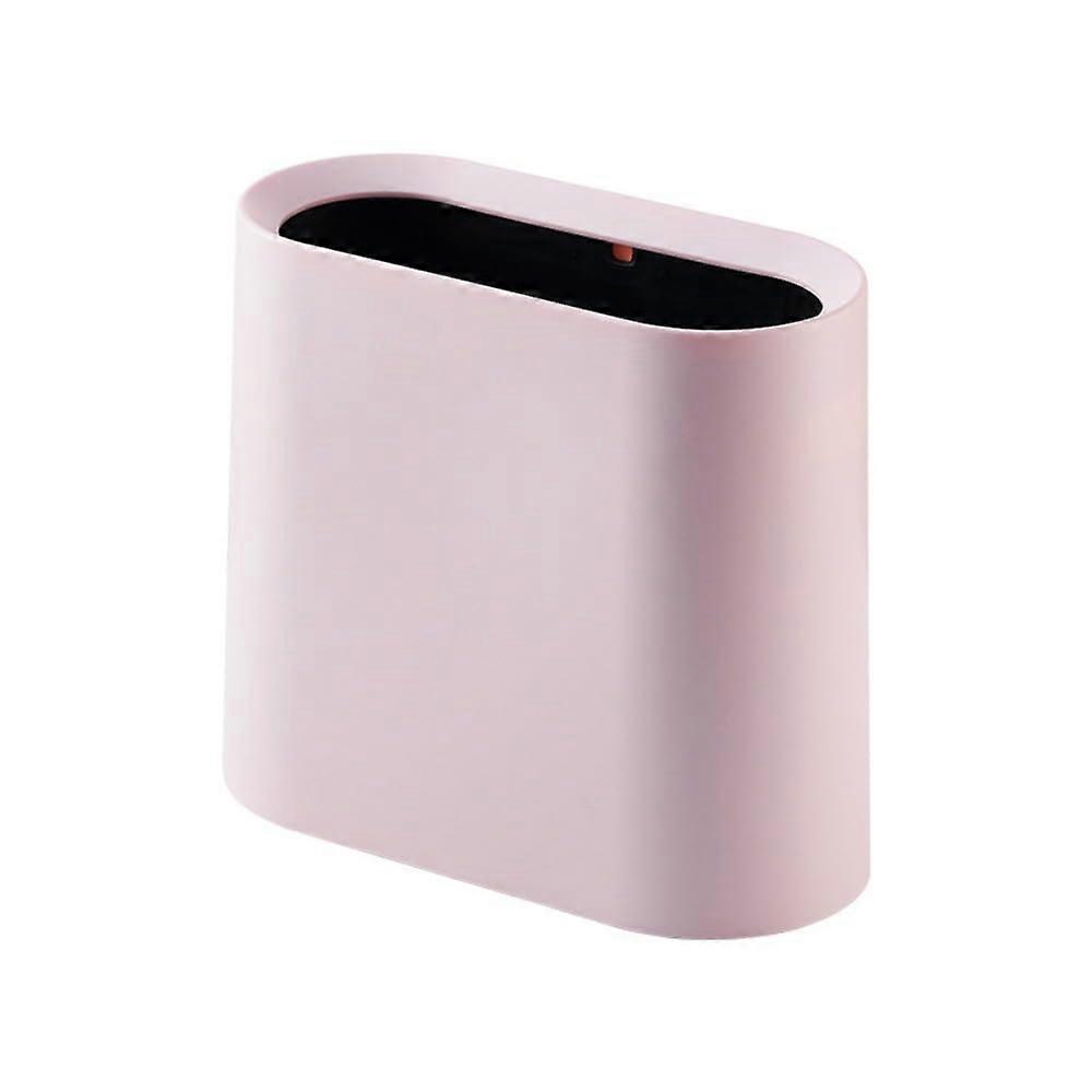 Slim Trash Can with SpaceSaving Narrow Design for Bathroom or Kitchen Gaps, Modern Pink