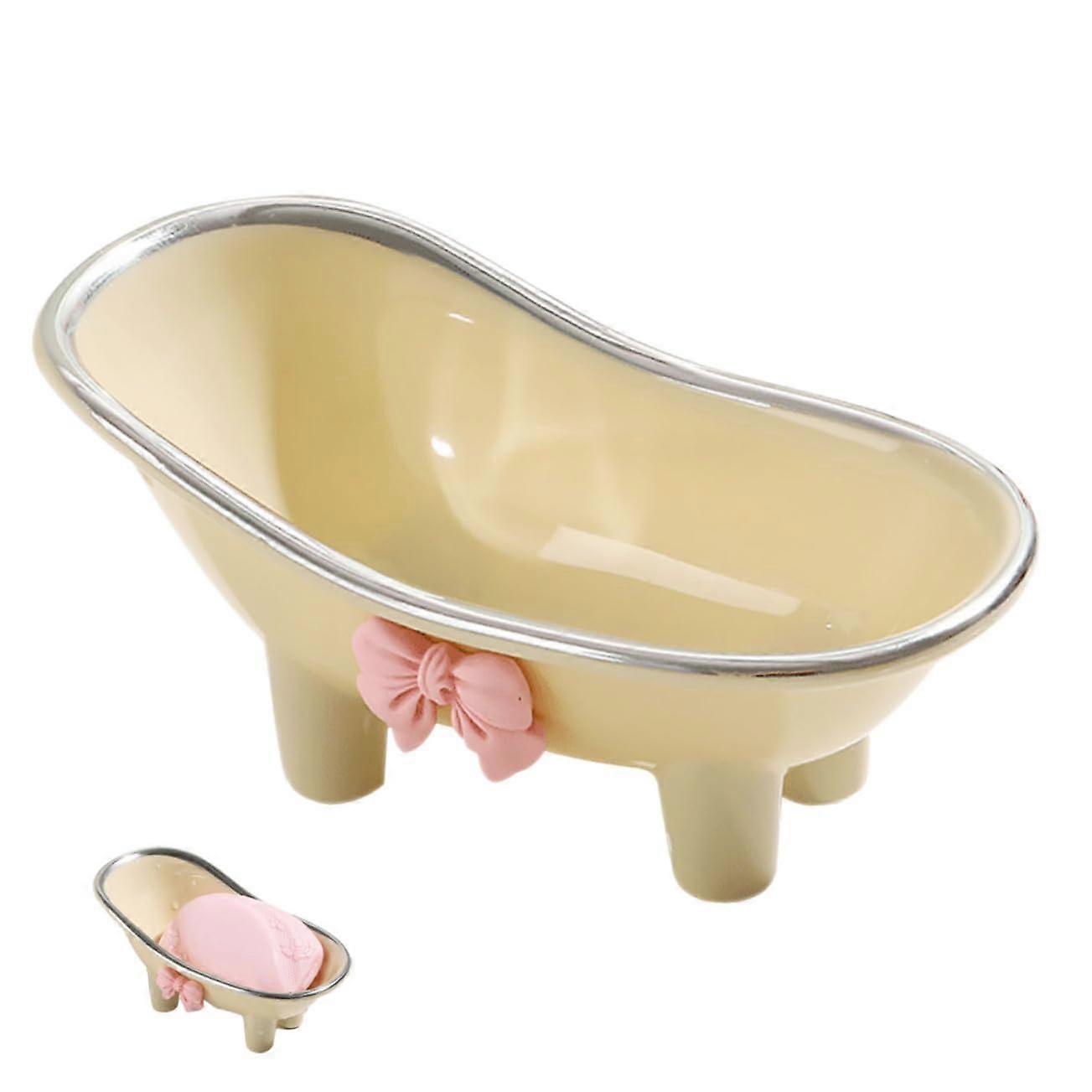 ABS Soap Dish Holder with Self Draining Design for Shower and Bathroom Sink Storage