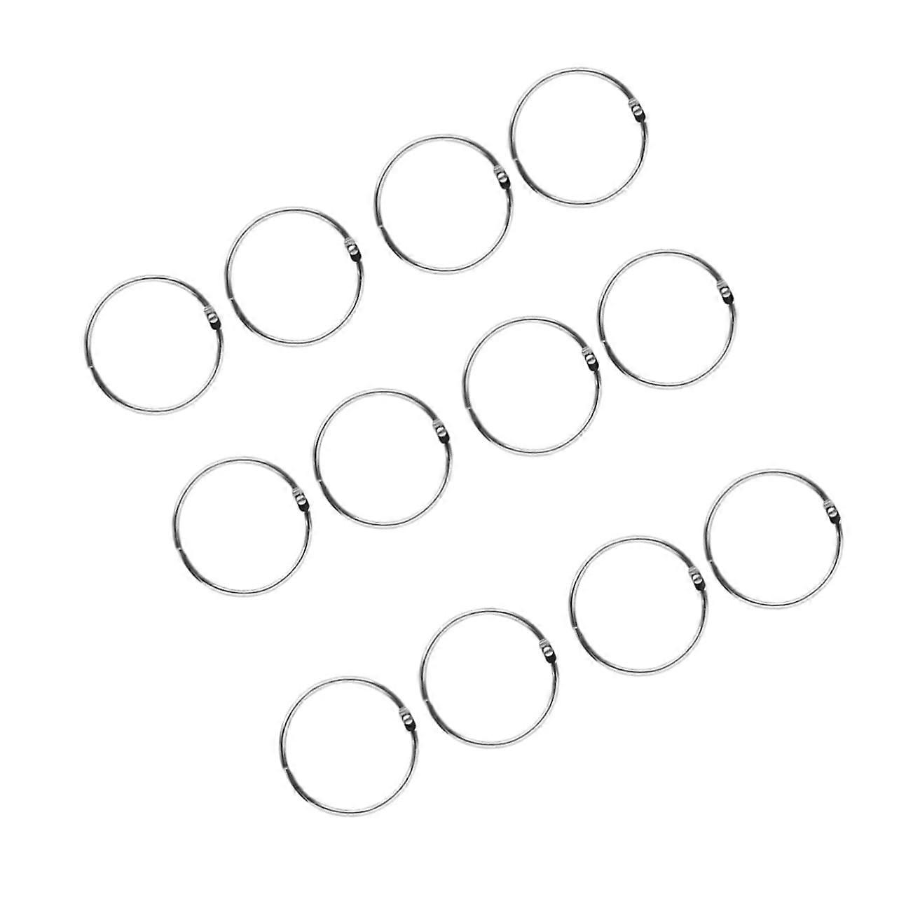 12pcs Silver Metal Curtain Snap Rings MultiPurpose Split Rings for Binders Scrapbooking Decor