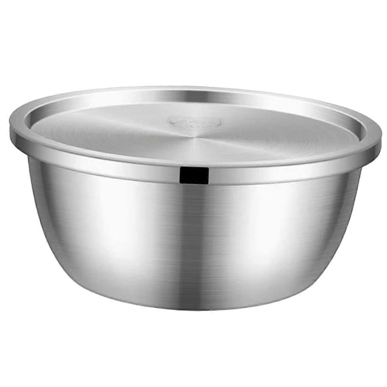 Stainless Steel Mixing Bowl with Lid Large Stackable NonSlip Base for Cooking and Baking