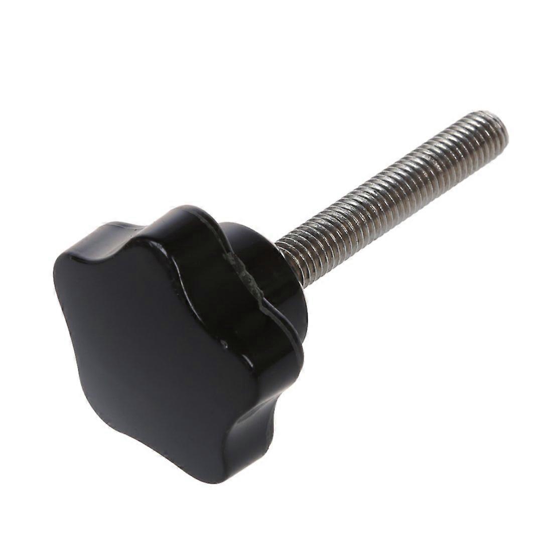 M8 x 50mm Star Knob Screw with Comfortable Grip and Durable Thread, Black Silver Tone