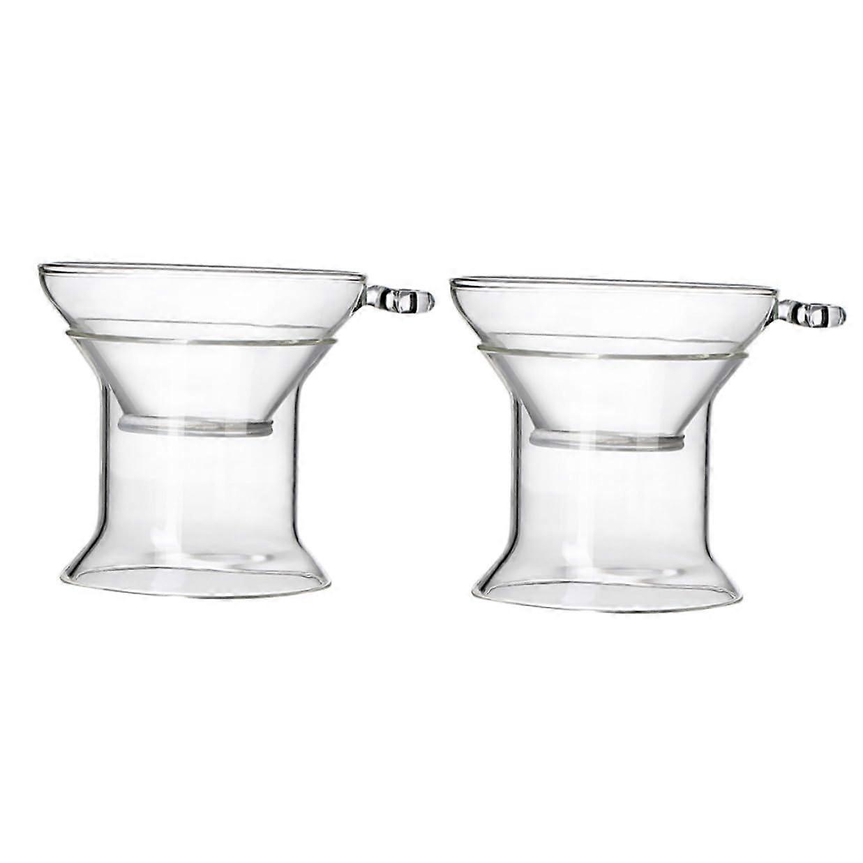 Tea Infuser Strainers Set with Bracket, HeatResistant Borosilicate Glass Fine Mesh for Loose Leaf Tea