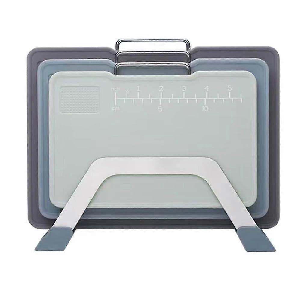 Cutting Board Set with Stand, Grinding Area and Precise Scale Markings, 3 Sizes for Kitchen