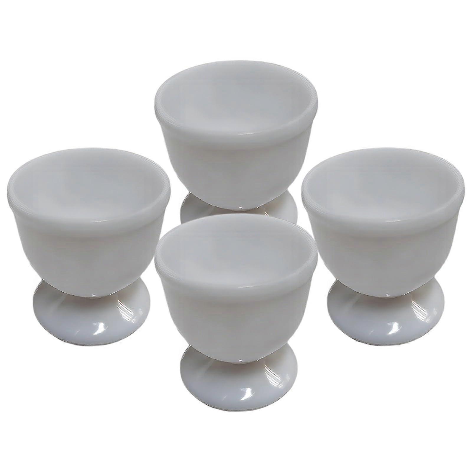 4 Durable Egg Cups for Breakfast, Decorative Soft Boiled Egg Holders with Stable EasyClean Base