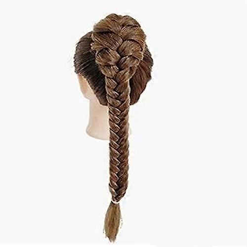 60cm Light Brown Fishtail Braid Ponytail Extension with Secure Claw Clip and Natural Texture