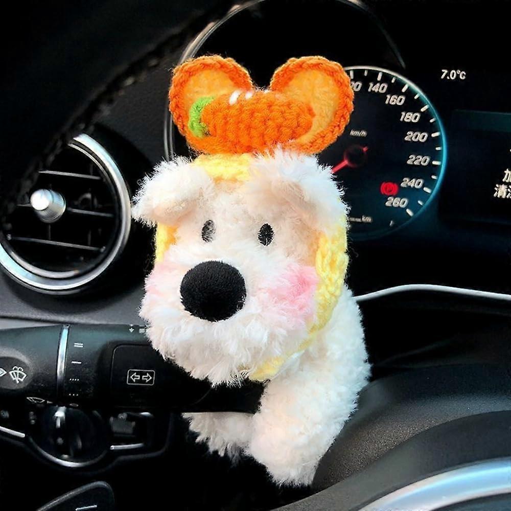 Cute Car Gear Shift Cover Carrot Plush Accessory Soft Comfort Easy HookLoop Install Universal Fit