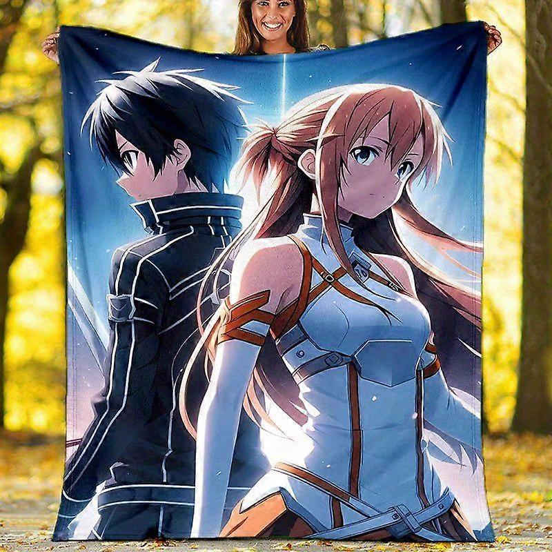 Sword Art Online Theme Blanket Soft And Cozy Digital Print Polyester Knit for Napping Camping