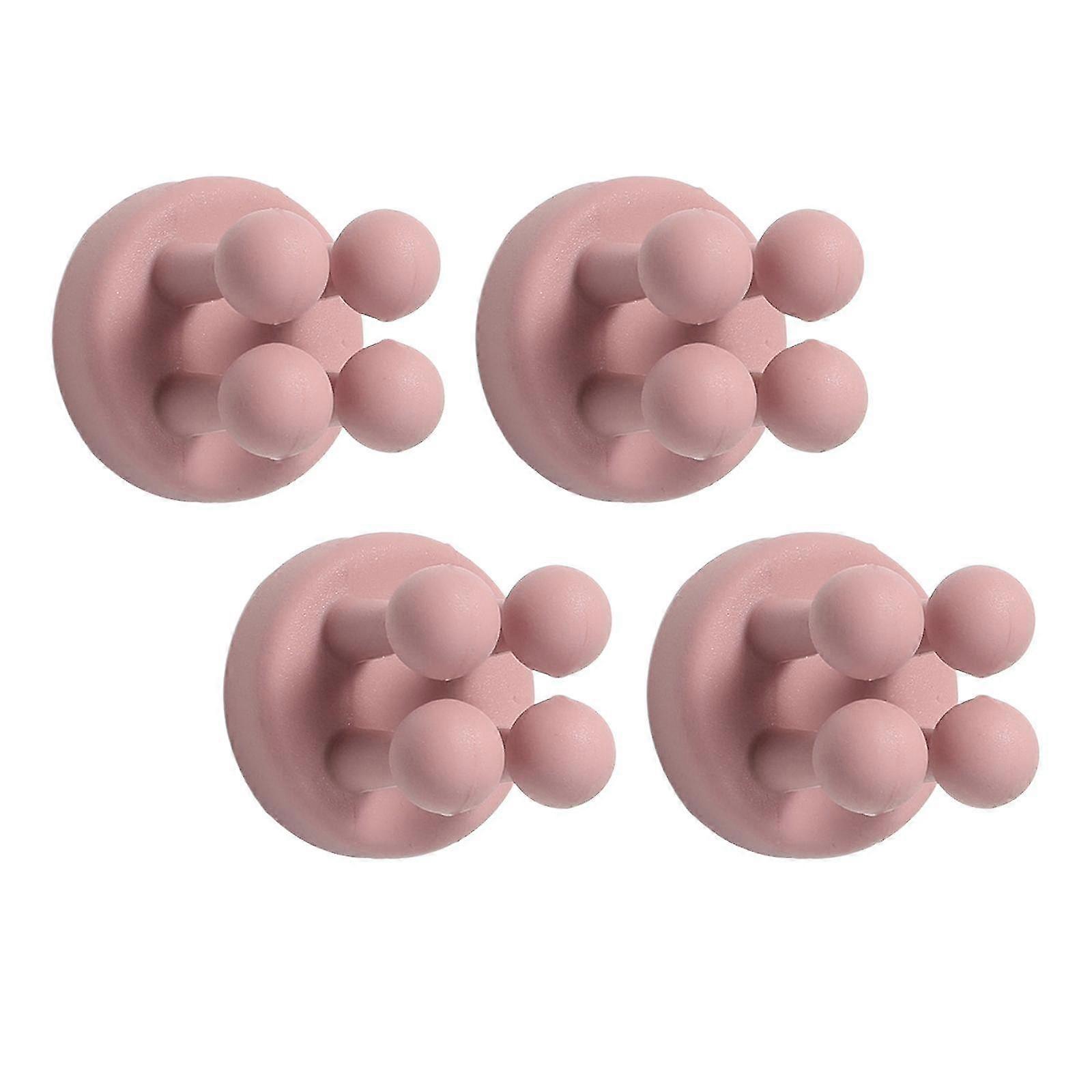 Silicone Toothbrush Holder for Bathroom Wall Mounted Pink Suction Cup