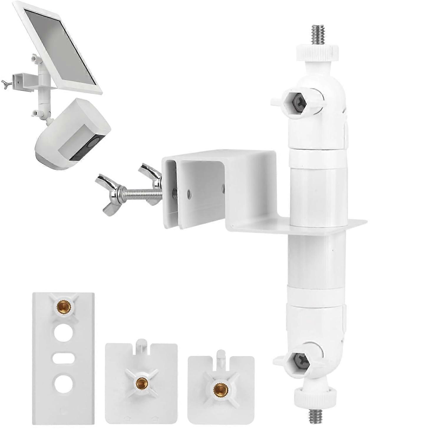 2in1 Security Camera and Solar Panel Mount, Adjustable Universal Gutter Bracket for Outdoor Use