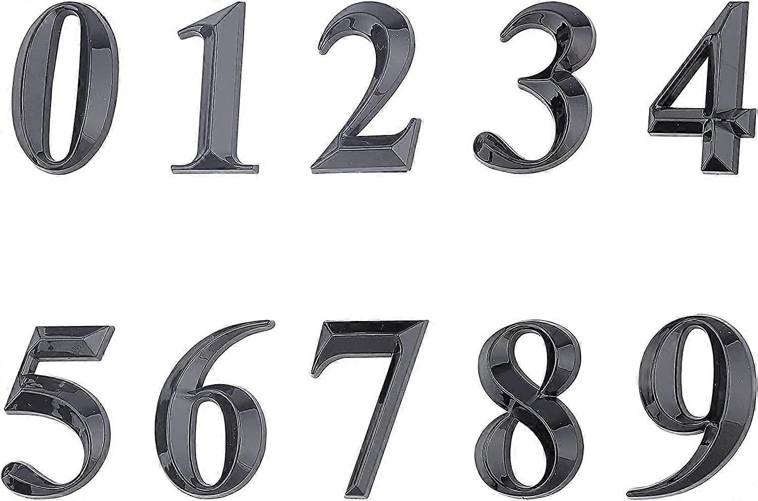 Números de casa de 5 cm (2 polegadas) em 3D, autoadesivos, para portas, endereços e caixas de correio.