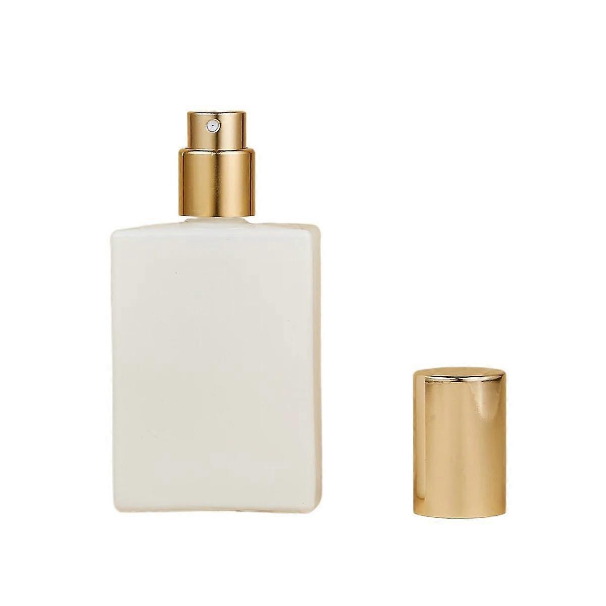 30ml White Glass Perfume Spray Bottle, Refillable Square Atomizer with Ergonomic Grip for MultiPurpose Use