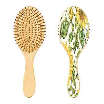 Wooden Paddle Hair Brush for Smooth Detangling and Scalp Massage, Wet Dry for All Hair Types