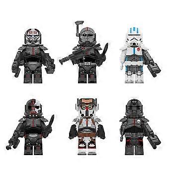 6pcs Star Wars Remnant Squad Destroyer Crosshair Echo Hunter Technician Assemble Building Block Toys